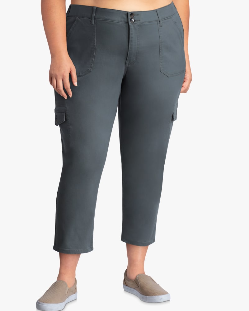 Front of plus size Rouen Cropped Utility Pant by Molly&Isadora | Dia&Co | dia_product_style_image_id:116585